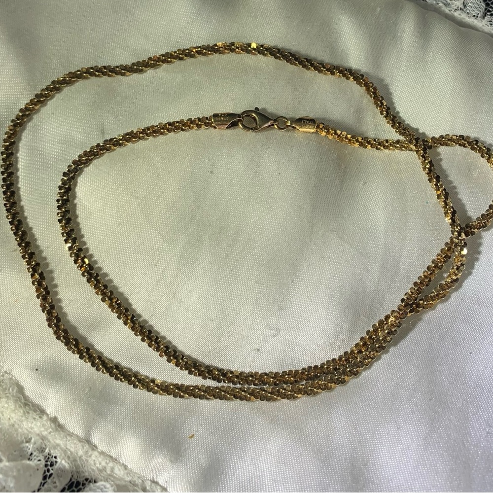 STERLING SILVER GOLD OVER VINTAGE 22" ITALIAN MADE CHAIN